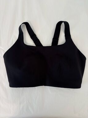 Lululemon Ultralu Square-Neck Workout Bra Sz 8 D/DD Cup Black EUC